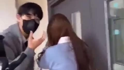 Korean school life love young couple