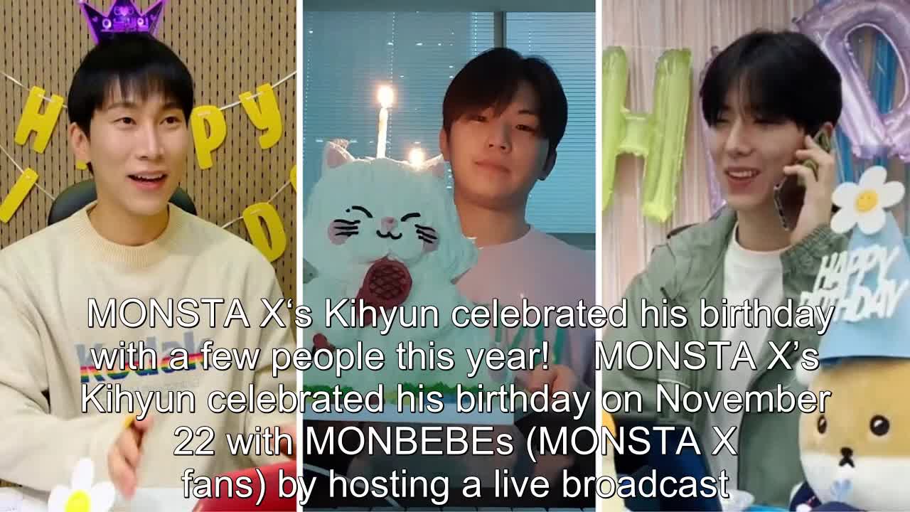 MONSTA X's Kihyun Calls SEVENTEEN's Woozi, BTOB's Eunkwang, and Joohoney's Mom To Celebrate Their Bi