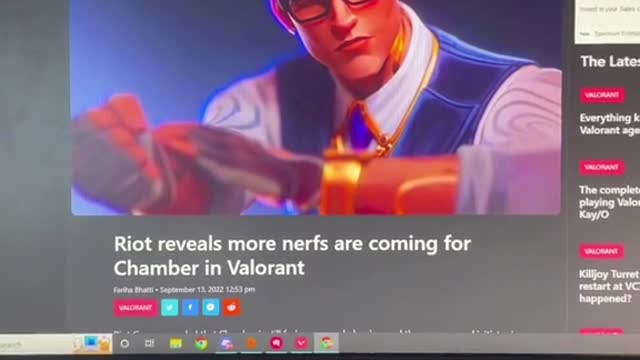 1_They really decided chamber needed more nerfs #valorant #chamber