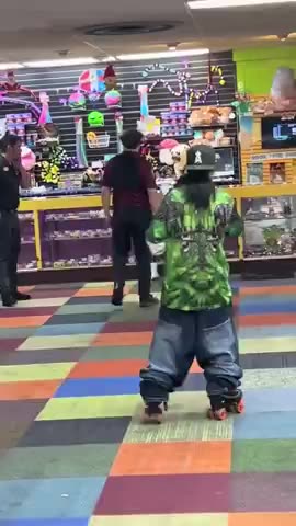 It was obviously time for the CRAZY WOMAN to leave the skate rink - watch till the end