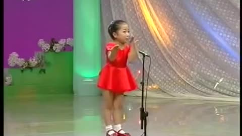 Cute girl singing fantastic