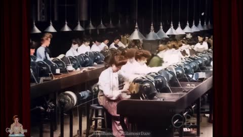 1904 - Edwardian Era Women at Work in AI Restored Color Film 4K 60fps