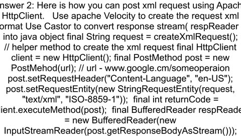 httpclient post xml content in java