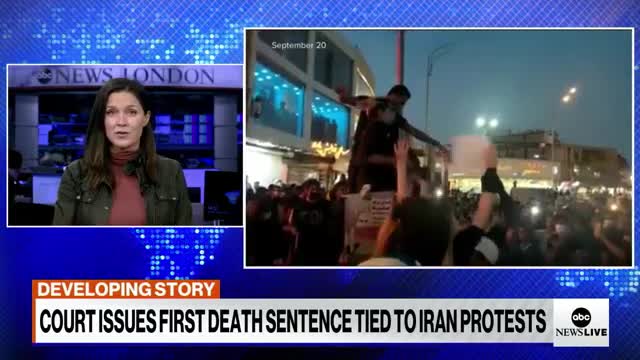 1st death sentence issued to anti-government protesters in Iran l ABCNL