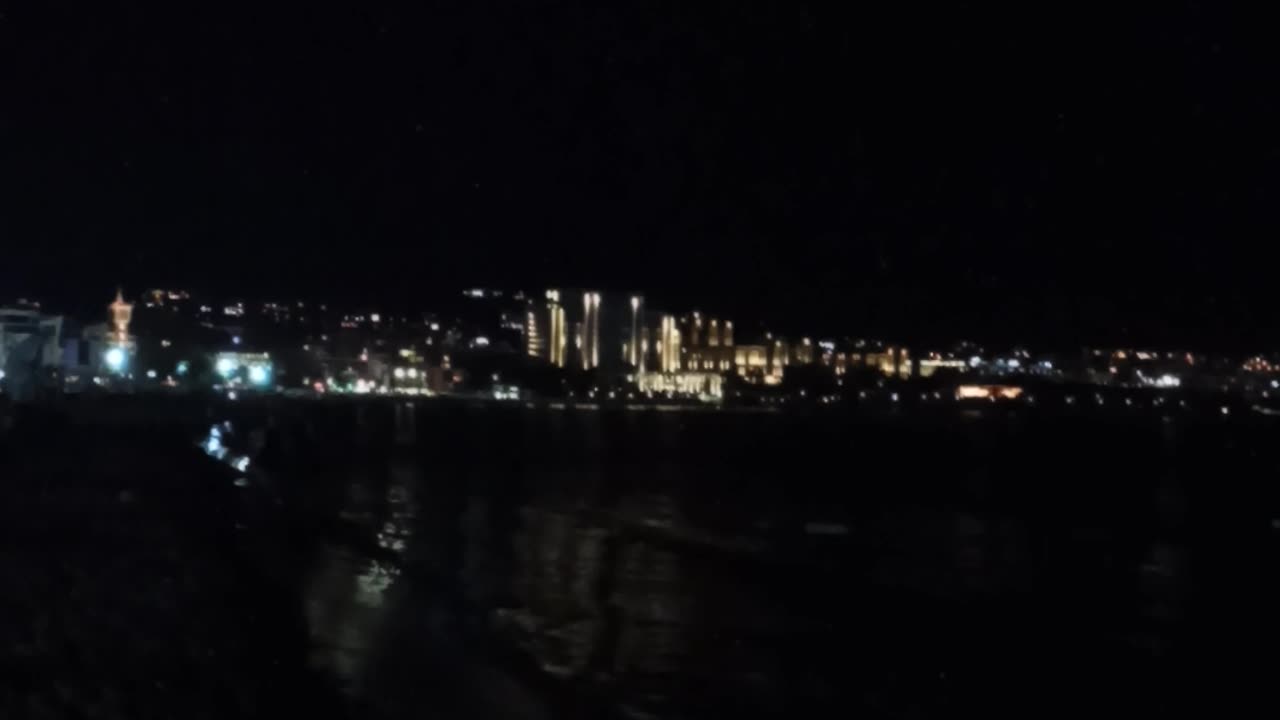 Sea shore by night