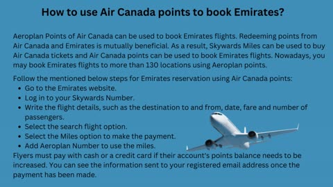 How to use Air Canada points on Emirates