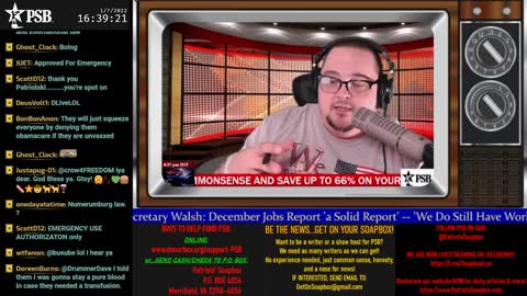 2022-01-07 15:00 EST - The Common Sense Show: Patriot Line Friday with Derek, PATRIOTski & Glry Anon