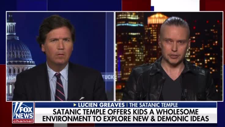 WOW - Tucker Carlson Interviews Illinois School "Satan Club" Guy