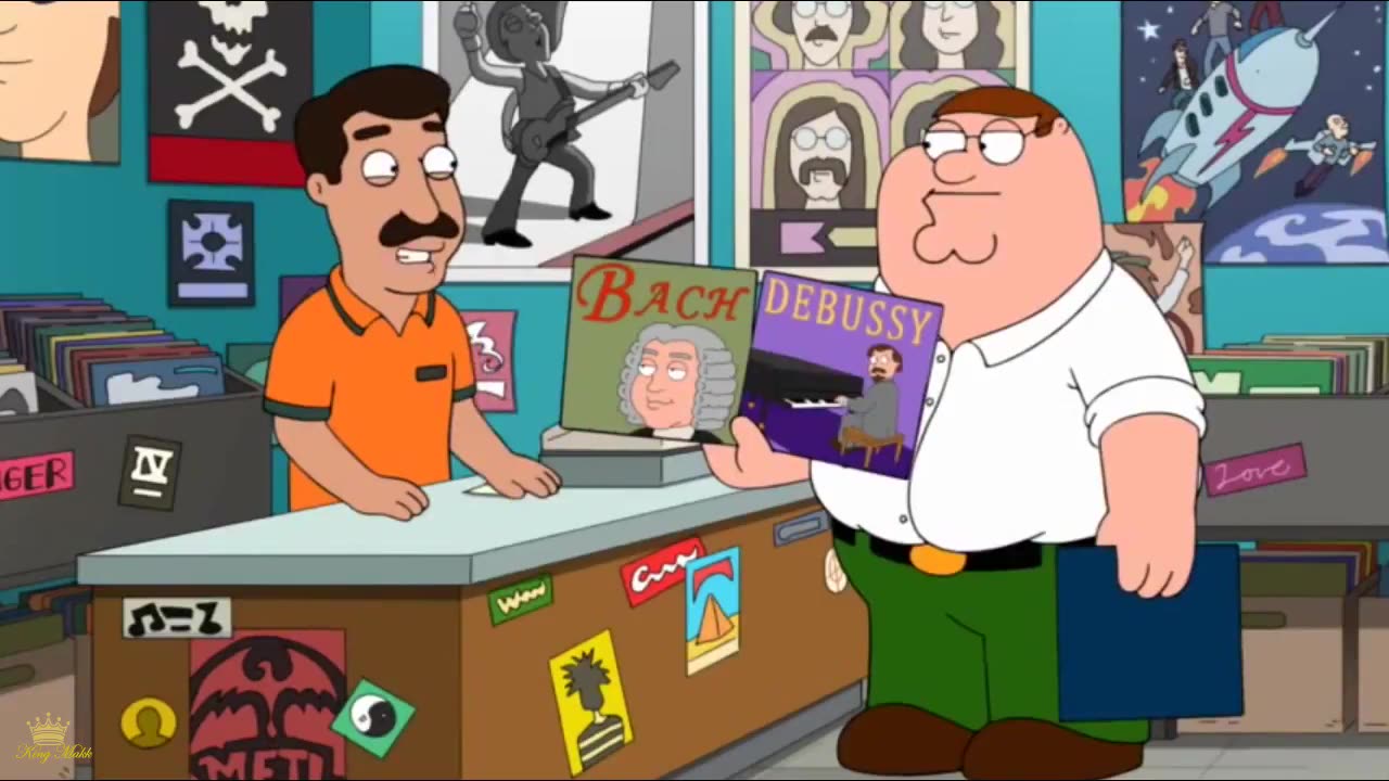 Family Guy - Peter finishes on the Bach not on the Debussy