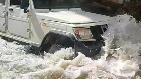 Dangerous water crossing at leh-nubra valley