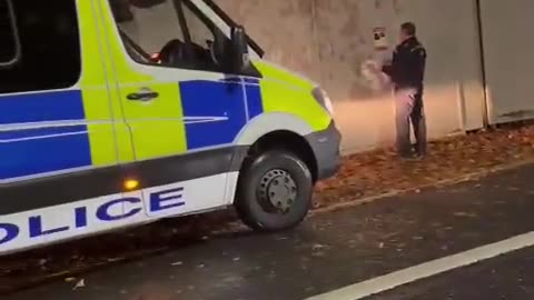 Greater Manchester Police ripping posters of abducted Jewish children (cowards)