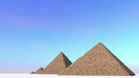 The pyramids change color throughout the day