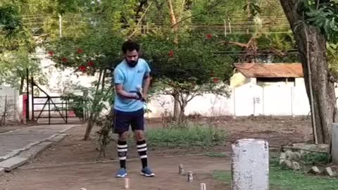 Guy Shows Various Impressive Hockey Tricks While Practicing In Backyard