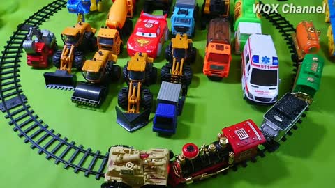 Train Toys - Playing Trains, Toy Cars, Bus, Tractor, Crane, Buldozer