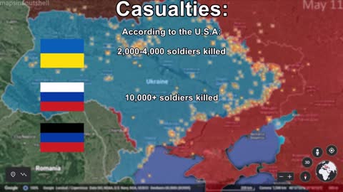 Russo-Ukrainian War Week 11 Mapped using Google Earth