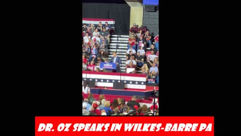 DR OZ Speaks at SAVE AMERICA rally in Wilkes-Barre PA