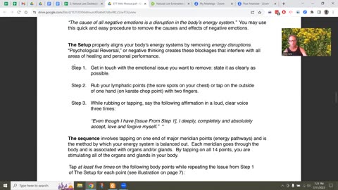Health Alkemy's Natural Life EFT Emotional Freedom Technique DEMO July 11 2023 PART 2