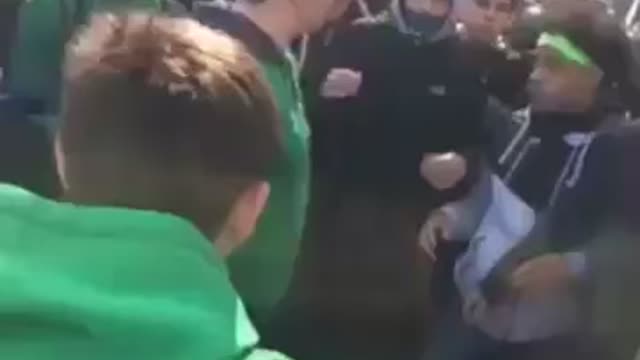 Crazy fight at Chicago St. Patrick Parade