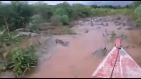 Watch a terrifying boat passage through a river 😳