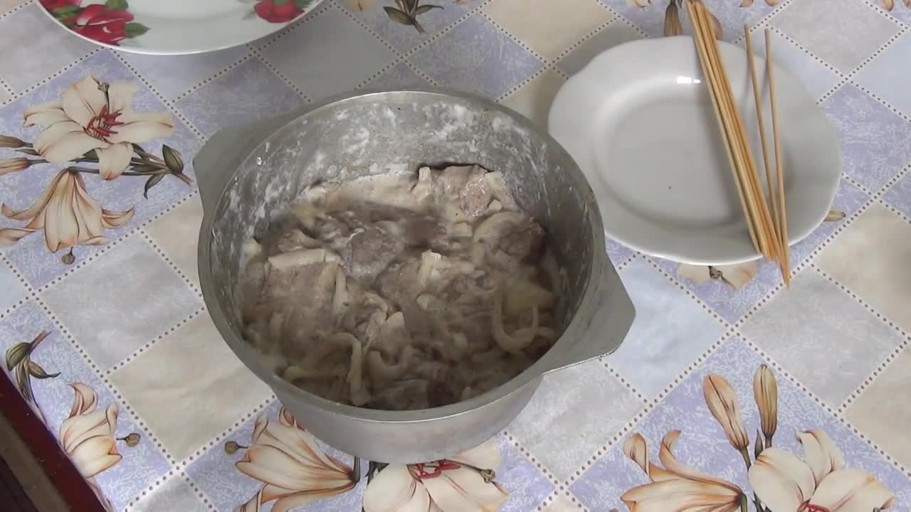 шашлык в домашних условиях, шашлык в рукаве barbecue at home, barbecue in the sleeve