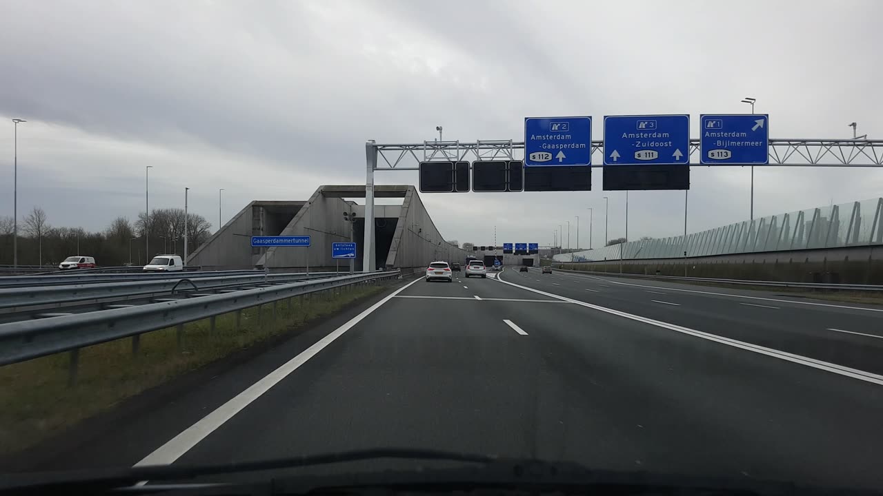 Timelapse Drive Amersfoort to Amsterdam Schiphol Februari 12 2024