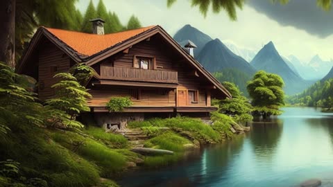 Chalet to relax to the sound of quiet music / Chalé para relaxar ao som de uma música tranquila