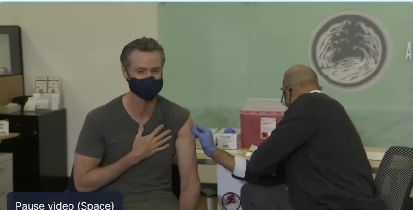 AP removes Gavin stating he got his flu shot a week before Booster Jab