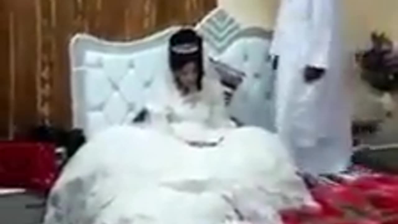 He is about 60 years old and the bride is almost 10 years old.