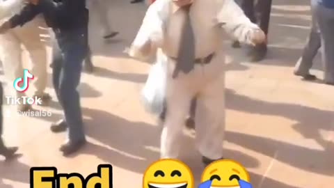 OLD MEN DANCE INTO THE PARTY