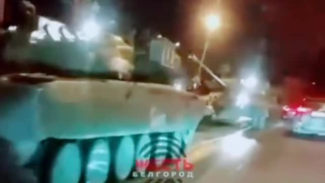 Russian T-80U Tanks Moving Near Ukraine Border