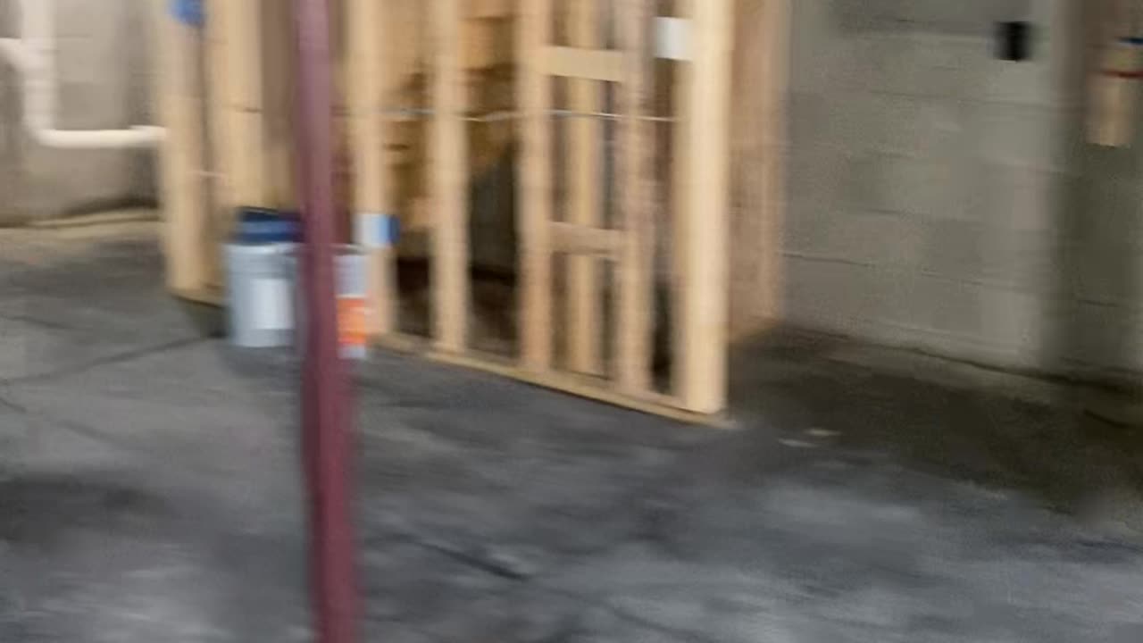 looking at this new build basement with an egress window