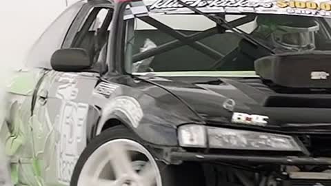 Cars drift in slow motion