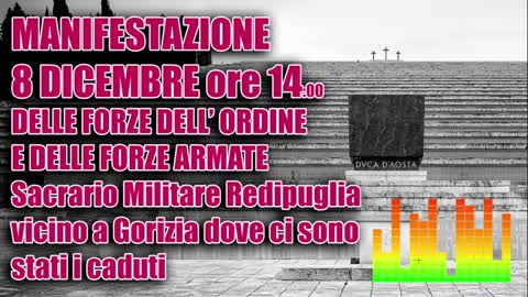 MANIFESTAZIONE 8 DICEMBRE ORE 14:00 DELLE FORZE DELL' ORDINE...