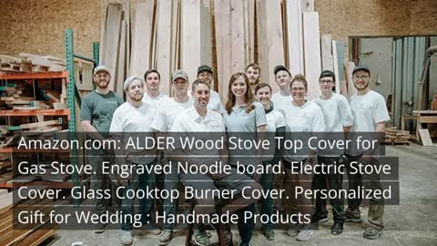 ALDER Wood Stove Top Cover for Gas Stove. Engraved Noodle board. Electric Stove Cover.
