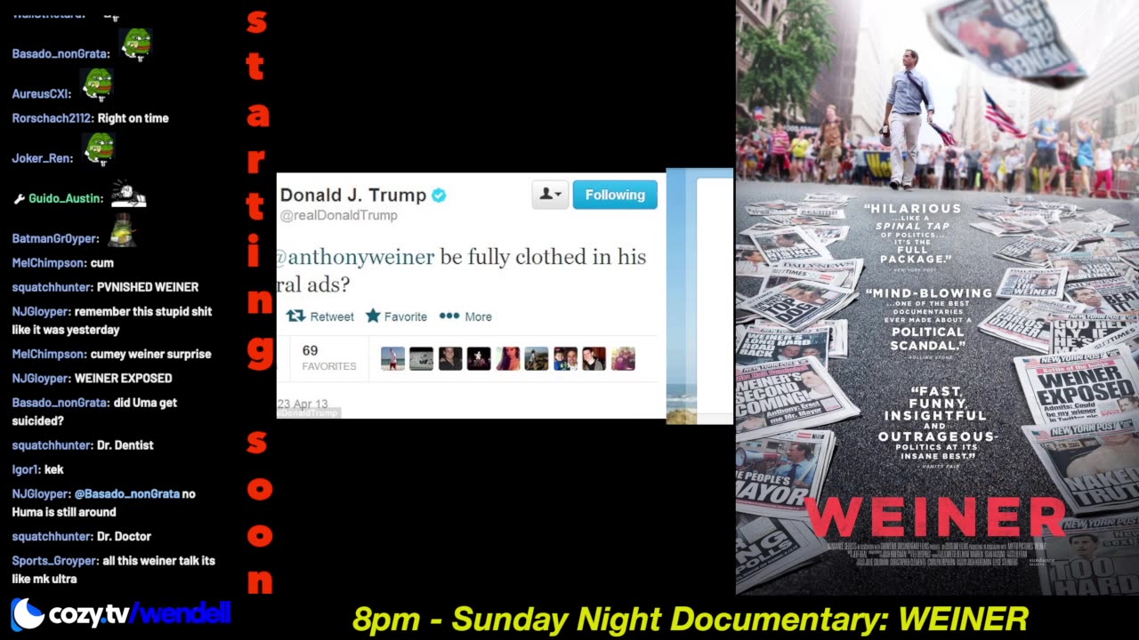 Sunday Night Documentary: WEINER Part 1 of 2