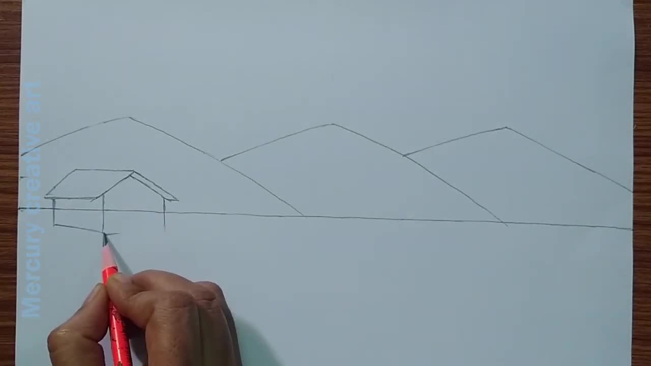 How to draw a beautiful rainbow scenery