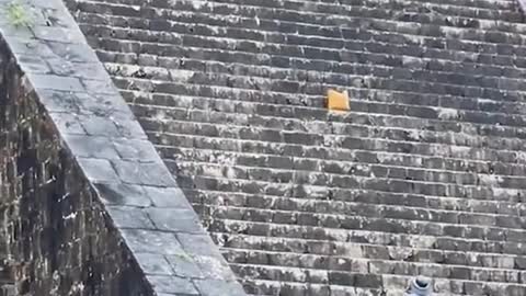 Trespassing tourist climbs Mayan pyramids
