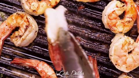 Garlic Butter Grilled Steak and Shrimp