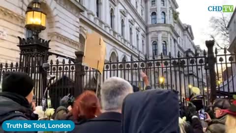 Protest in London Downing Street, Demonstration to Honor the Victims of COVID-19 Shots