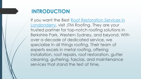 Best Roof Restoration Services in Londonderry