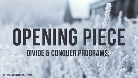 Divide & Conquer programs;