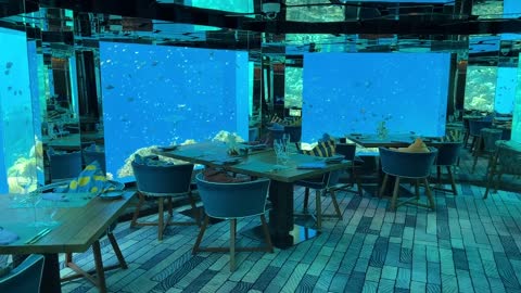 Underwater restaurant in the Maldives