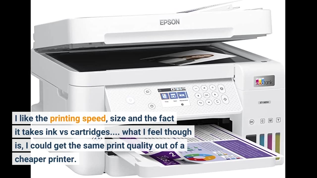Epson EcoTank ET-3850 Wireless Color All-in-One Cartridge-Free Supertank-Overview