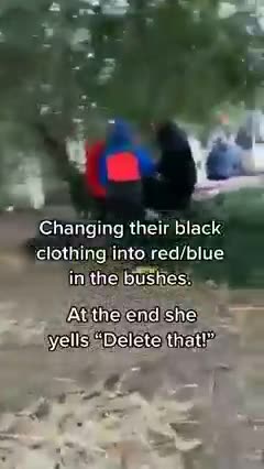 Antifa changing into MAGA clothes