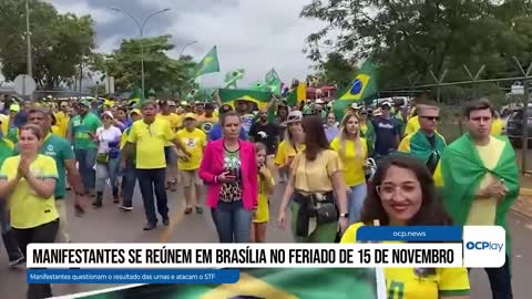 Manifestantes se reúnem em Brasília no feriado de 15 de novembro