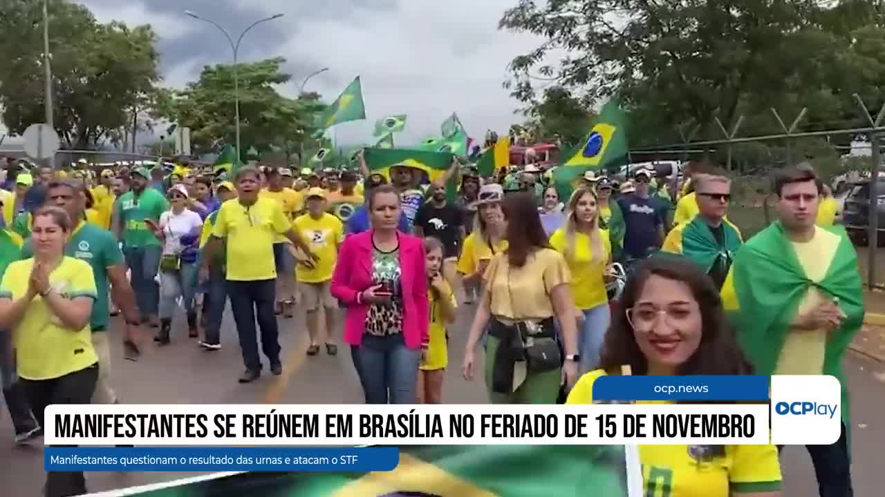 Manifestantes se reúnem em Brasília no feriado de 15 de novembro