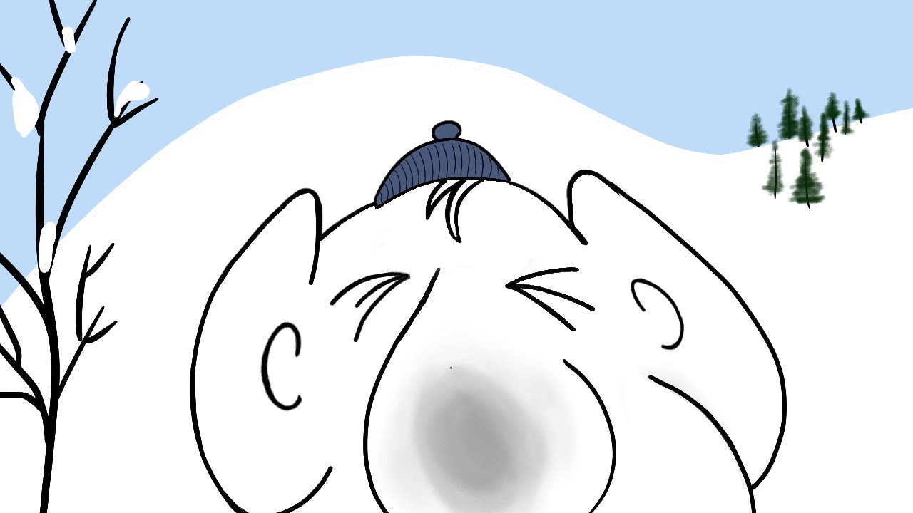 Little Grump in snow