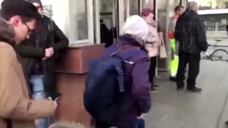 Ukrainians shelter in subway, expecting air strikes