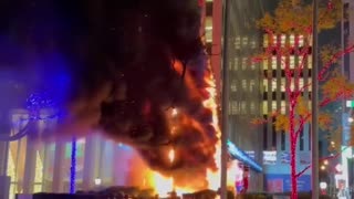 FOX Plaza Christmas hit by arsonist.