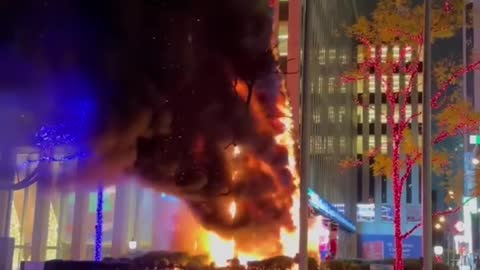 FOX Plaza Christmas hit by arsonist.